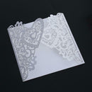 10Pcs Romantic Wedding Card Invitation Delicate Carved Heart Decorations