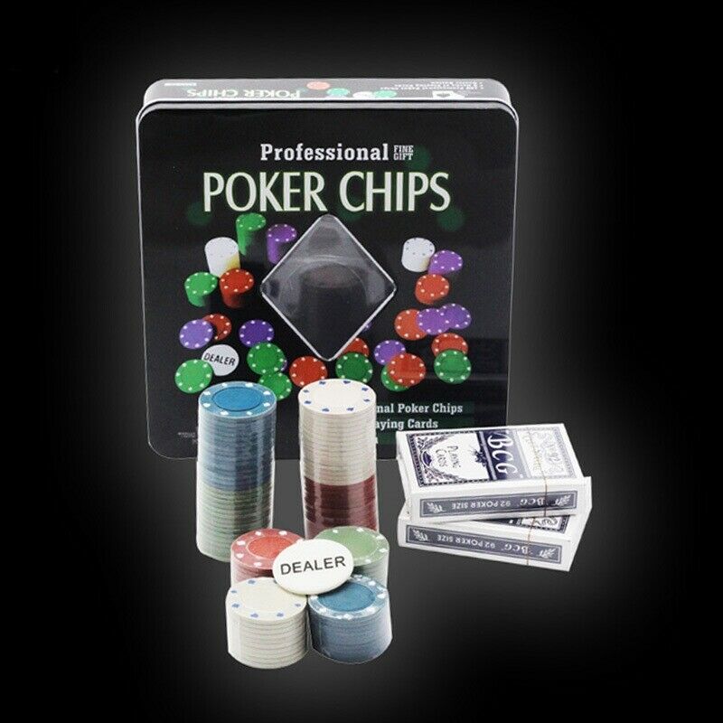 Chip Set Poker Chips 100 Chips Texas Holdem Poker Board Game Chips G2E1
