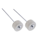 2pcs Stainless Steel Shaft White Drum Pedal Felt Bass Drum Beater Mallet