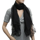 Woman Scarves Chiffon Lace Scarf Wrap Scarf Black