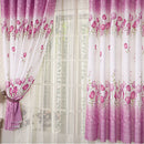 Modern Home Living Room Window Tulip Pattern Curtain Purple