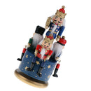 1* 20CM Wooden Nutcracker Music Box Handpainted 4 Soldier Christmas Decoration