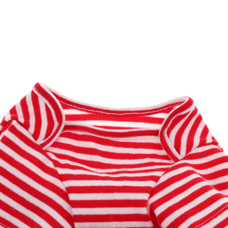 2Pieces Summer Pet Dog T-shirt Puppy Teddy Stripped