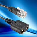 RJ11 to 3.5mm Female Headset/Headphone Adapter Cable Stereo Converter New