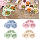 Baby Kids Food Dish Tray Plate Food Meal Dinner Bowl with Compartment Green
