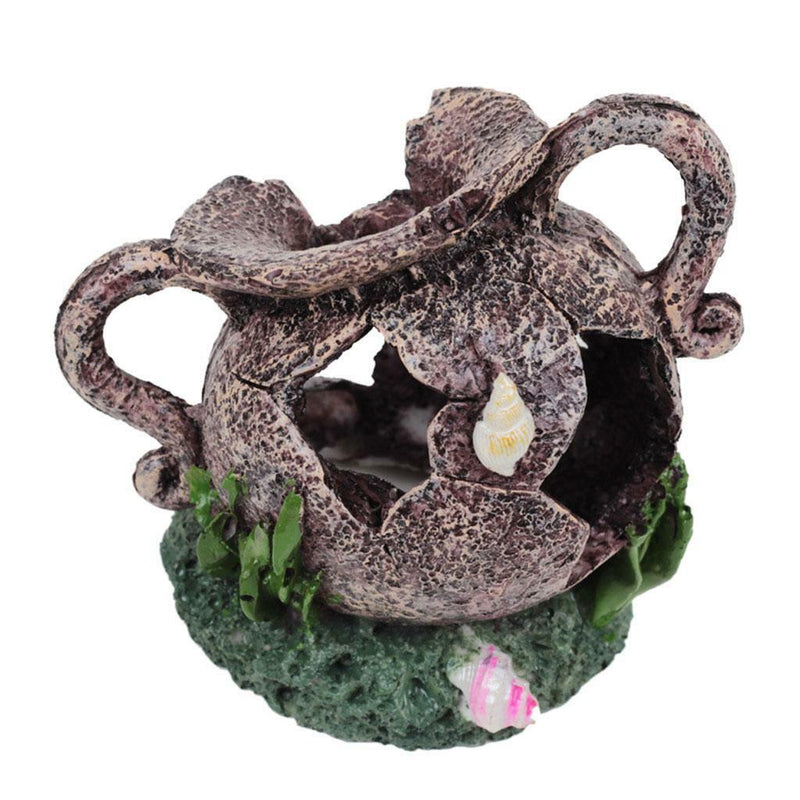 Broken Vase Pot Fish Tank Aquarium Landscaping Underwater Ornament Decor