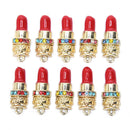 10Pcs/set Enamel Alloy Crystal Lipstick Charms Pendant Jewelry Craft DIY Maki&+