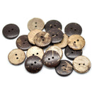50pcs Mix Shape Brown Coconut Shell 2/4 Holes Buttons Sewing Scrapbooking Dwgp