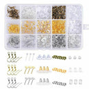 1200Pcs Earring Backs Kit with 15 Style Earring backings, Earring hooks and N7I2