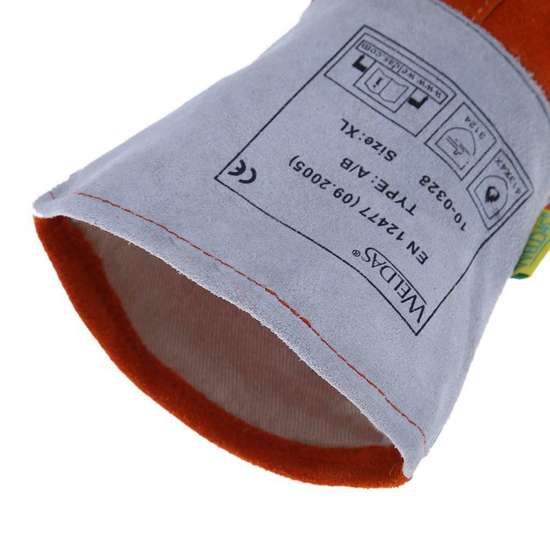 Welding Work Safety Gloves Cow Split Neck Leather Heat Resistant Gloves