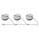 3x Boat Deck Filler Replacement Cap Chain Stainless Steel Fuel Water Gas