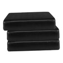 3x PU Leather Single Seat Cushion Slipcovers Covers for Sofa Couch Chairs Black