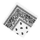 Women Men Cotton Paisley Bandana Head Wrap Headband Hair Band Kerchief White