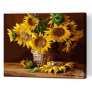 DIY Digital Painting By Numbers Sunflower Frameless Canvas Picture Wall Art