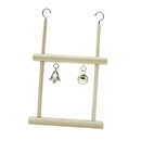 Wooden Bell Swing with Landing Place for Budgie Parakeet Cockatiel Conure