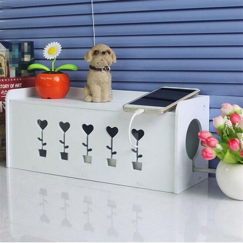 Rectangular Cable Storage Box Wire Management Socket Power Strip Cord Stora R3I2