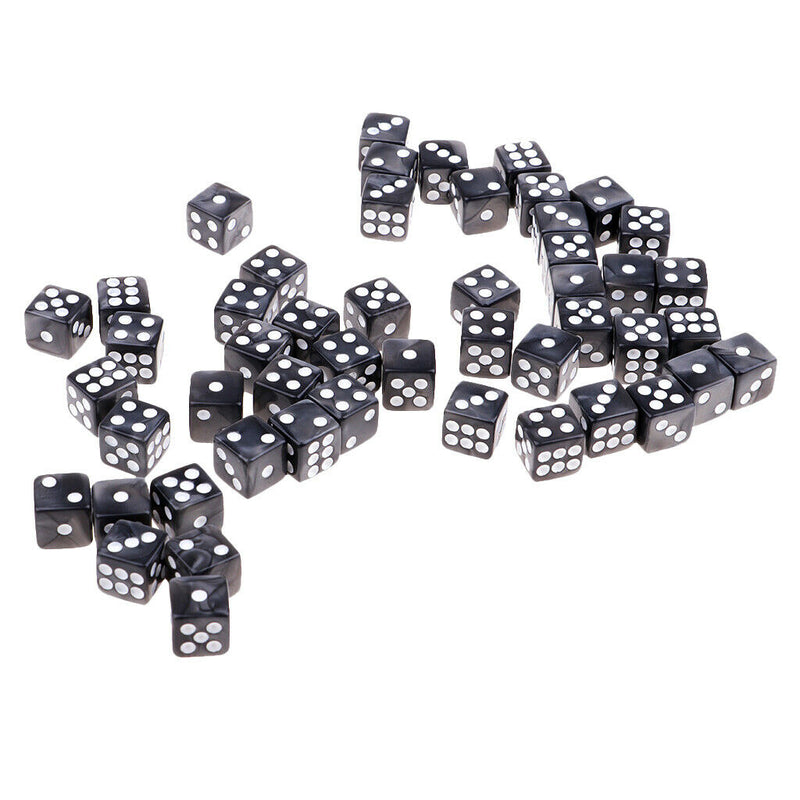 50X 12mm 6 Sided D6 Dice Bundle For  Accessory Gray
