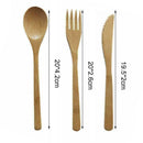 Bamboo Cutlery Set Eco-friendly Flatware Fork Spoon For Camping Best Travel F3X5