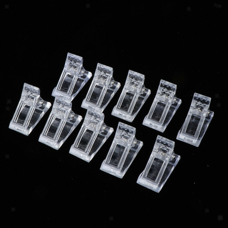 10x Quick Building Gel Nail Extension Clip Nail Tips Plastic Clips Tools NEW