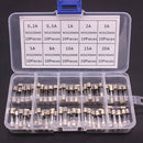 100Pcs Set Quick Blow Glass Tube Fuse Assorted Kit Fast-blow Glass Fuses HPL