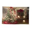 Christmas Tree Snowy Sky Wall Art Hanging Tapestry Dorm Bedspread Decor H