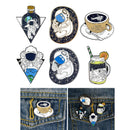 Set of 6 Astronaut Enamel Pins Brooch Badge for Girls Boys Lapel Pin DIY