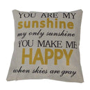 "You are my Sunshine "Linen Leaning Cushion Throw Pillow Covers Pillowslip