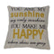 "You are my Sunshine "Linen Leaning Cushion Throw Pillow Covers Pillowslip