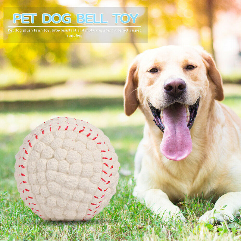 Pet Soft Latex Squeak Sound Molar Ball Dog Interactive Chew Toys (Tennis) A
