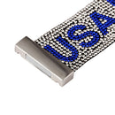 Hot Infinity Love USA With Flag Charms Rhinestone Bracelet- Red/Blue/White