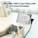 Micro USB Type-C OTG 5Pin Male To USB 3.0 Female Converter For Android Hub V0X9