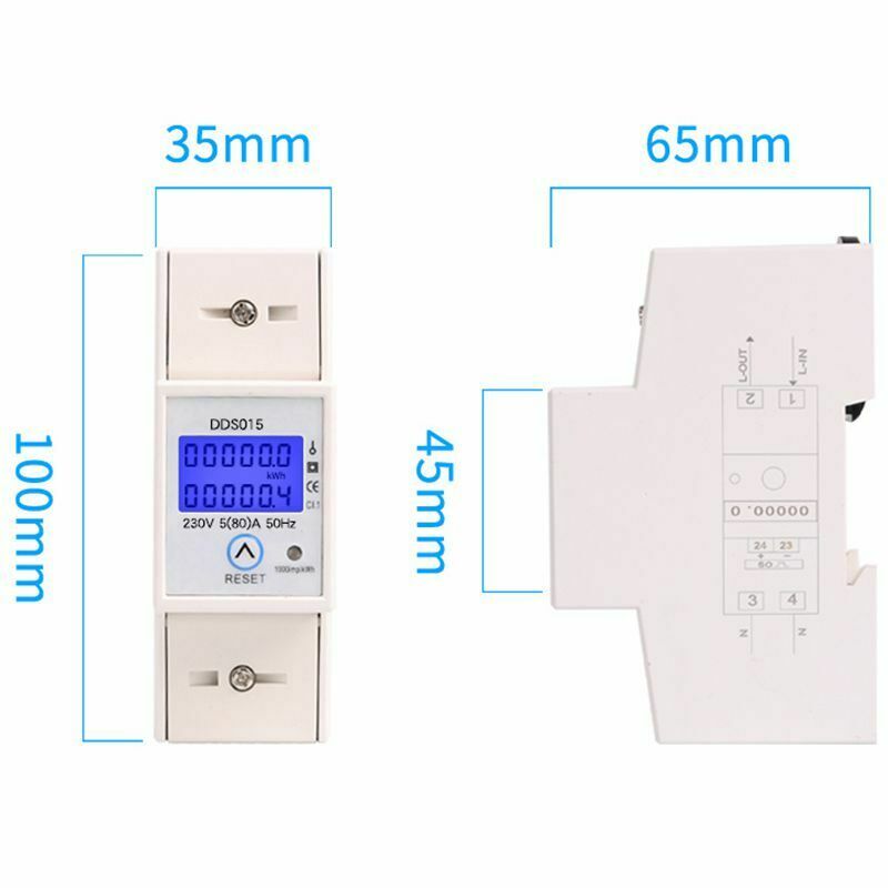 Din Rail Single Phase Wattmeter Power Consumption Watt Electronic Energy Me T4T4