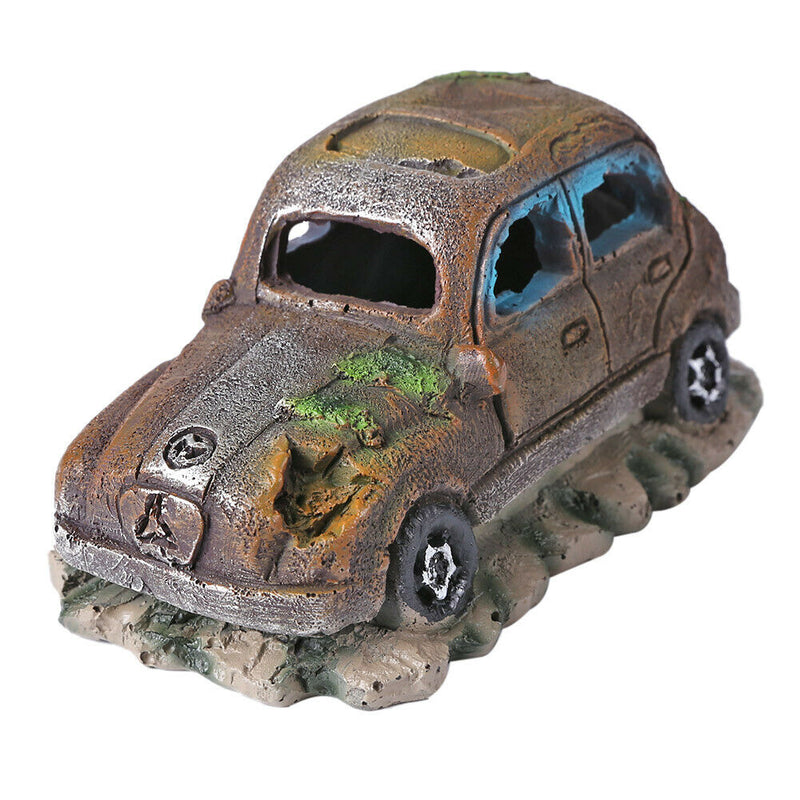 Fish Tank Landscaping Aquarium Ornaments Retro Imitation Old Car Moss Decoration