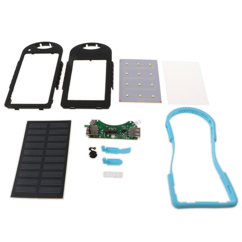 5000mah Waterproof Solar Power Bank External Battery Charger For Phone Blue