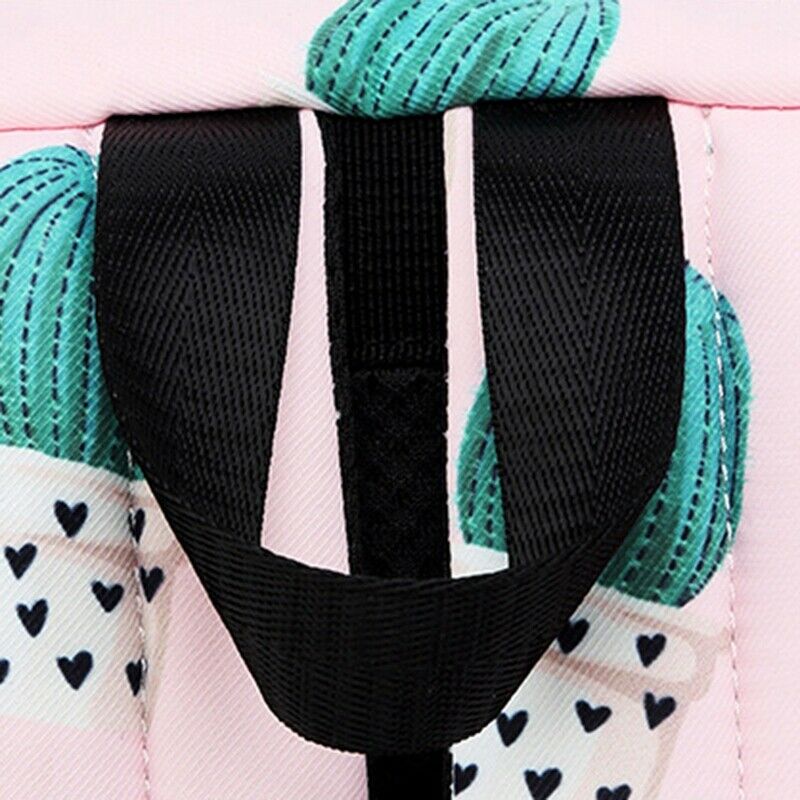 Waterproof Fairy Ball Plant Printing Backpack Women Cactus Bookbag Cute Sch F1O6