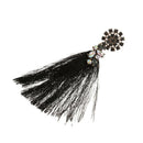 Round Flowers Top Tassel Long Earrings for Women Sexy Charm Fringed Drop Da