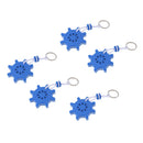 5x Boating Sea Fishing Water Floating Keychain Key Ring- Wheel Rudder Blue