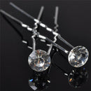 20PCS Clear Crystal Rhinestone Diamante Wedding Bridal Prom Hair Pins Hairpin TE