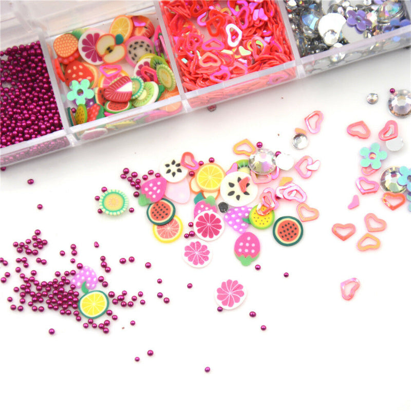 Add 12 kinds fruit pattern of slime DIY Slime Education CraftMudAntistress toy3C