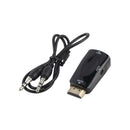 Portable HDMI To VGA Converter With 3.5mm Audio Cable - Black