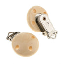 15pcs Natural Wooden Baby Pacifier Clips DIY Pacifier Clip Metal Holders