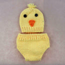 Cartoon Chick Costume Set 2pcs Knit Cap Pants Newborn Baby Photography Prop