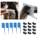 5pcs Hairdressing Weave Foiling Hair Comb W/ Hair Curler