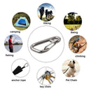 304 Stainless Steel Spring Snap Hook Carabiner Marine Grade Safety Clip withG2F9