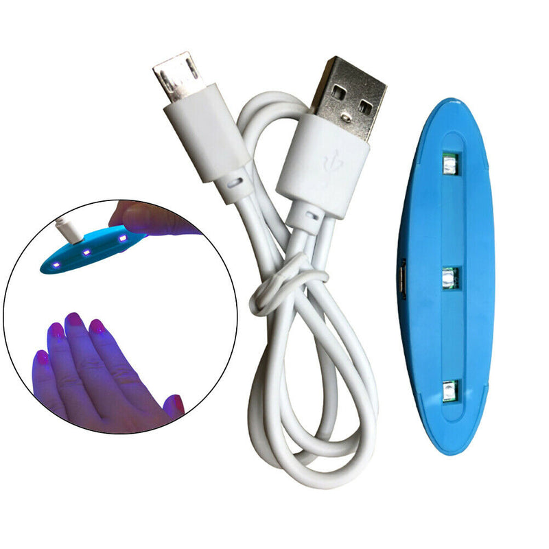 Portable 3W USB UV LED Curing Lamp Light Nail Gel Polish Dryer Machine Manic Gw