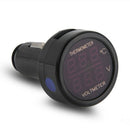 12V 24V voltmeter thermometer Cigarette Lighter Adapter Plug LED Blue / Red