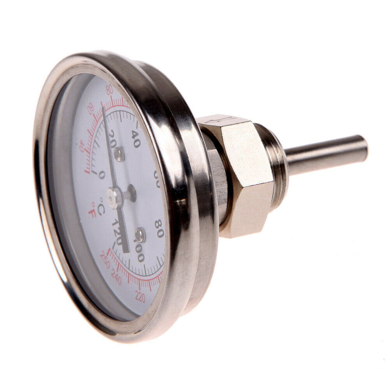 1/2"Stainless Steel Thermometer for a Moonshine Still Condenser or Brew Pot A