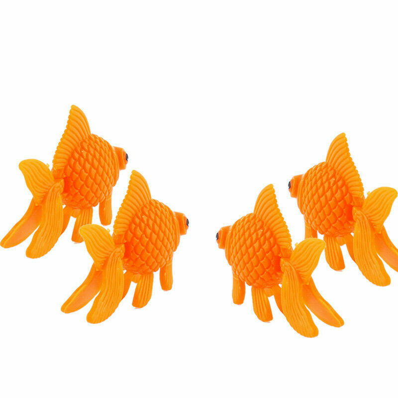 10pcs Orange Plastic Fish Tank Ornament .Artificial Swing Tail Goldfish