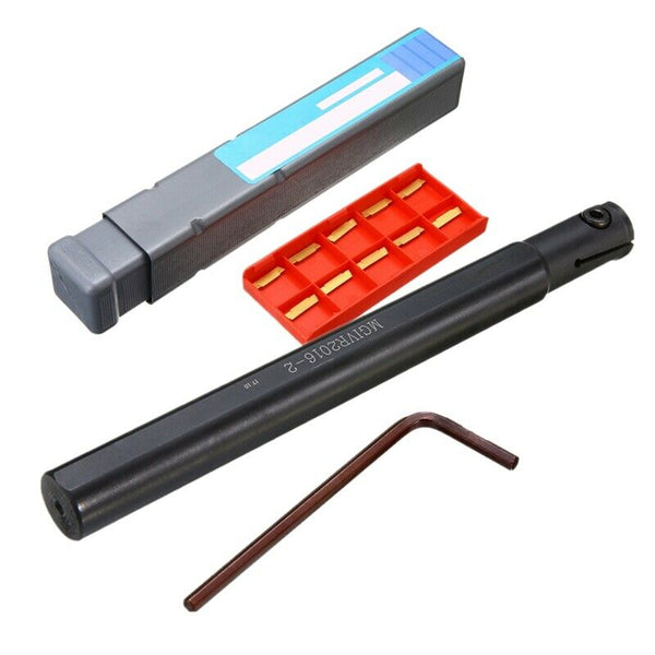 10Pc Mgmn200 Carbide Insert + 1Pc High Clamping Force Mgivr2016-2 Lathe Tur Q4P5