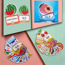 60Pcs/Set English Chinese Picture Flash Cards Set - Card Board Matching Puzzle